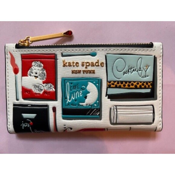 Kate Spade Matchbox Morgan Wallet Matchbook Dog Martini Pizza Matchbox Bifold